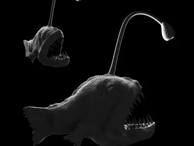 Scary fish 3D model