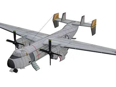 Grumman C2 Greyhound Low-poly 3D model