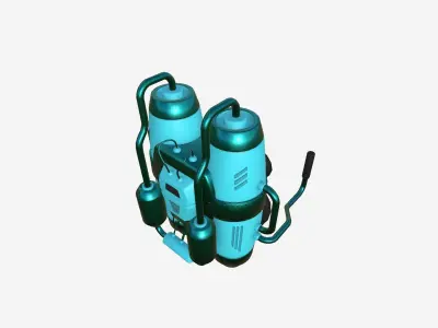 Jetpack A06 Blue - SciFi Character Design Low-poly 3D model