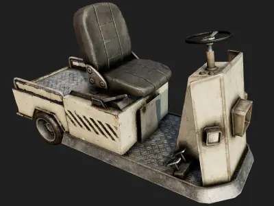 Luggage Vehicle PBR Low-poly 3D model