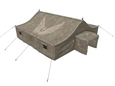 Military Tent Low-poly 3D model 6