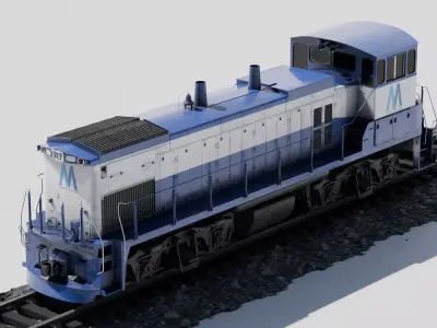 EMD MP15AC Locomotive Long Island Low-poly 3D model