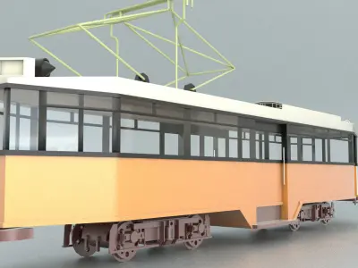 laos Rotterdam Tram 1929 3D model