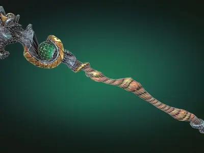 Coastal staff Low-poly 3D model