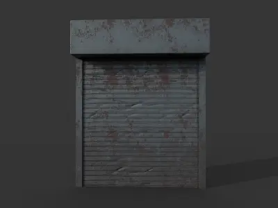 Metal industrial door Low-poly 3D model buy