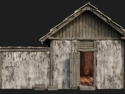 Old Medieval Building 4K Textures GameReady 127 Low-poly 3D model