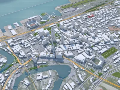 Cleveland City Ohio USA 3D model