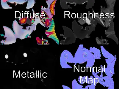 Colorful Cartoon Fish Model Pack with Animations Low-poly 3D model