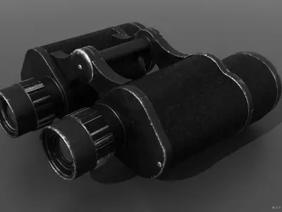 Binocular binoculars Low-poly 3D model