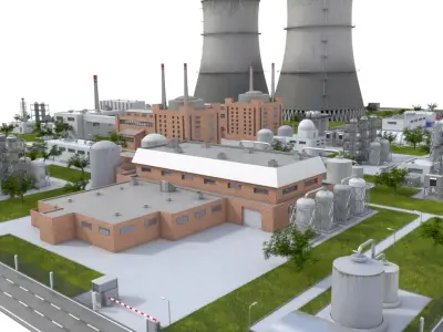 Nuclear Power Plant  purchase 3D model