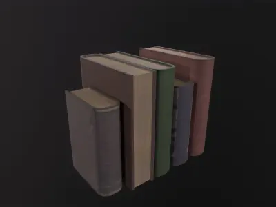 Old Books 3D Model Low-poly 3D model