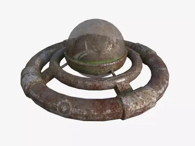 Alien Spaceship UFO E11 Abandoned - Sci Fi Spacecraft Design Low-poly 3D model