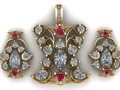 PEAR CLUSTER ANTIQUE LOCKET SET 3D PRINTABLE MODEL 3D print model