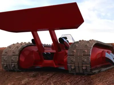 Monster Truck On Track Drive 3D model