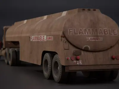 Duel Peterbilt 281 3D Model Low-poly 3D model