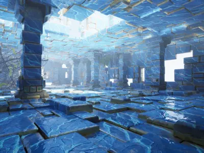 Modular Walls Fantasy Free low-poly 3D model
