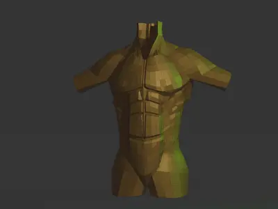 Upper male body Free 3D model