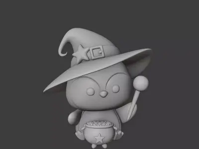 Halloween wizard penguin 38 3D print model
