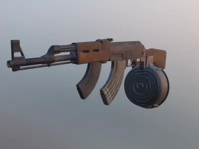 Modular AK47 Low-poly 3D model
