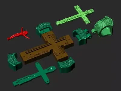 INSERTS WITH THE FACES OF SAINTS FOR THE WOODEN BASE CROSS  3D print model