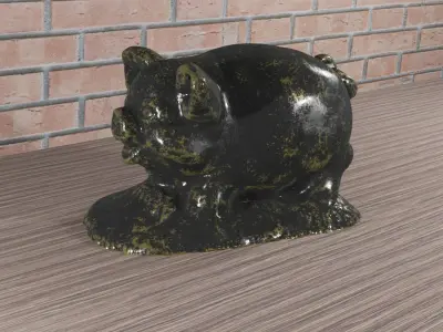 High-resolution Stone - Pig  3D model