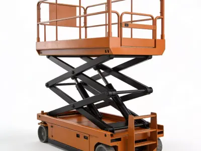 Industrial Mobile Scissor Lift 3D Model Low-poly 3D model