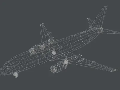 Airbus boeing - boeing Low-poly 3D model