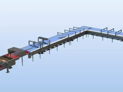 Industrial Food Processing Conveyor 3D model