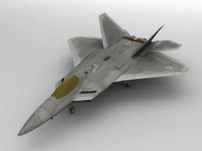 F-22 Raptor Jet Aircraft Low-poly 3D model