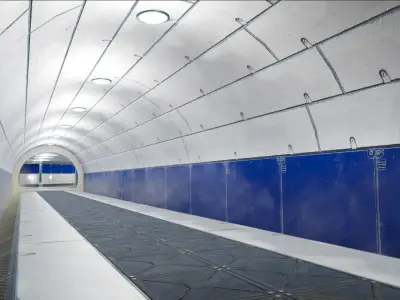Sci-Fi Modular Halls Interior Enviroments for Unity Low-poly 3D model