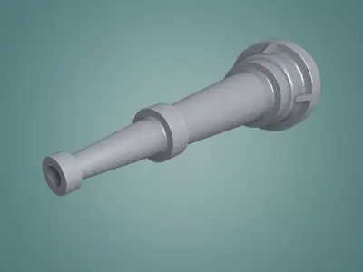 Firehose gun with handle 3D model Low-poly 3D model