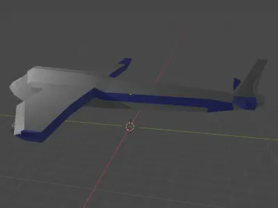 low poly airplane model plane Low-poly 3D model