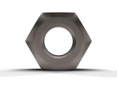 Hex Nut Low-poly 3D model by orhanyucesoy