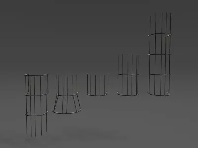 Industrial Safety cage ladder Free low-poly 3D model