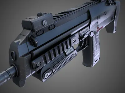 MP7 Submachine gun Hi-Res 3D model
