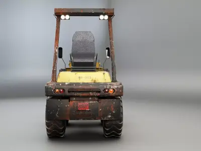 Small Used Agricultural Wheeled Loader Low-poly 3D model