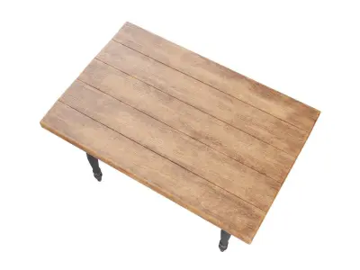 Rustic Wood Table 3D model