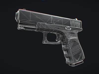 9MM Pistol Low-poly 3D model purchase