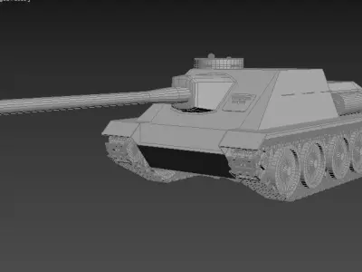 SU-100 piece of machinery Low-poly 3D model