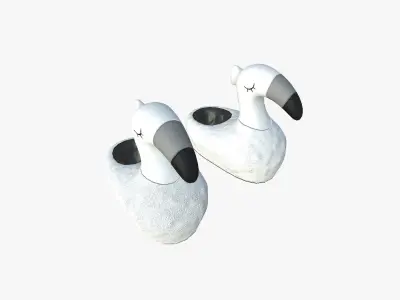 Slippers C08 White Flamingo - Costume Character Design Low-poly 3D model
