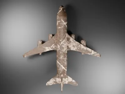 Rustic Weathered Aircraft Low-poly 3D model