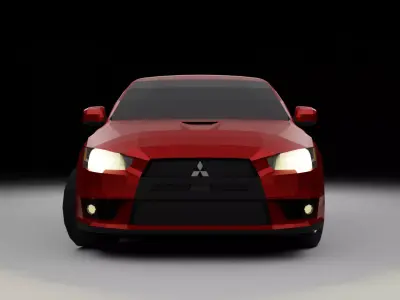 Mitsubishi Lancer EVO X Low-poly 3D model