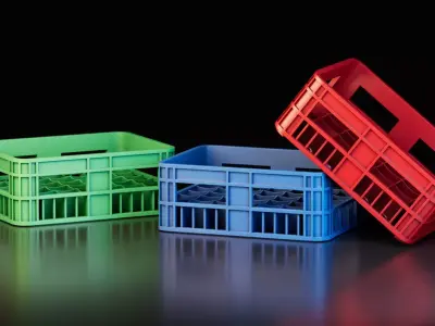 Plastic Crates Free 3D model