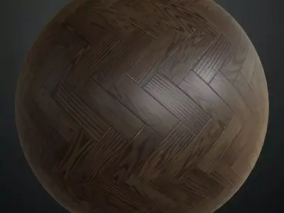 Antique High-Gloss Parquet Floor PBR Seamless Texture 11