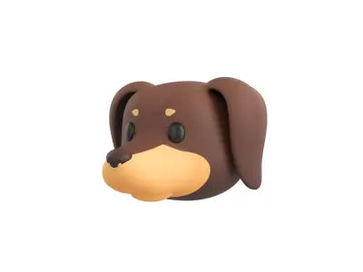 Prop173 Dachshund Dog Head 3D model