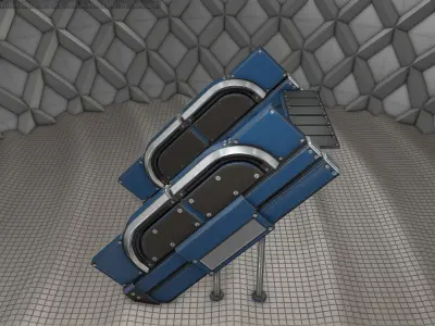 Sci-Fi Stairs - 24 - Blue Version Low-poly 3D model