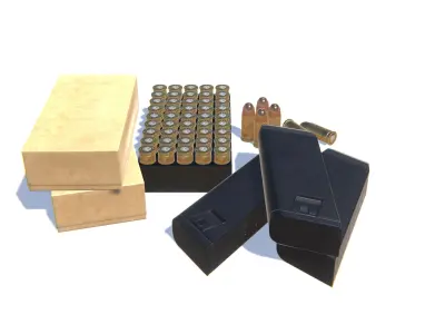 45ACP Ammo Pack Low-poly 3D model
