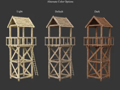 Medieval Defense Guard Tower Large Low-poly 3D model