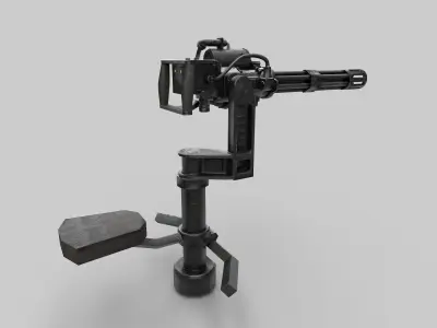 Mini turret Low-poly 3D model