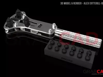 Adjustable Caseback Tool with Bit Holder Free 3D model